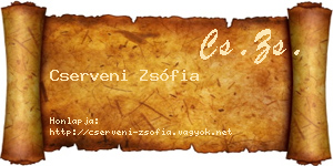 Cserveni Zsófia névjegykártya